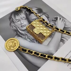 New! Gold Chain with Mini Quilted Bag Belt